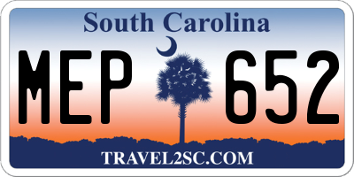 SC license plate MEP652