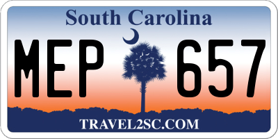 SC license plate MEP657