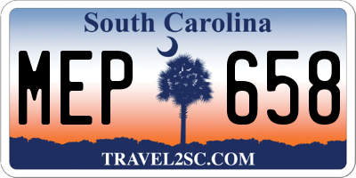 SC license plate MEP658