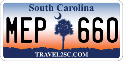 SC license plate MEP660