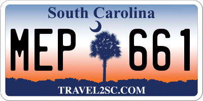 SC license plate MEP661
