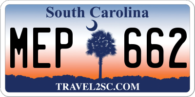 SC license plate MEP662