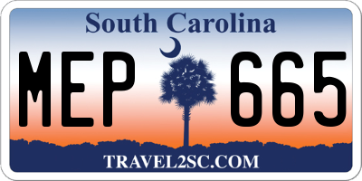 SC license plate MEP665