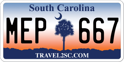 SC license plate MEP667