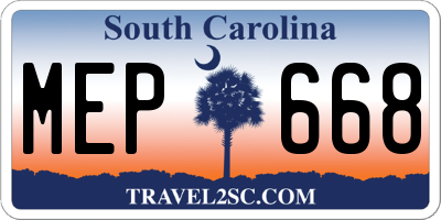 SC license plate MEP668