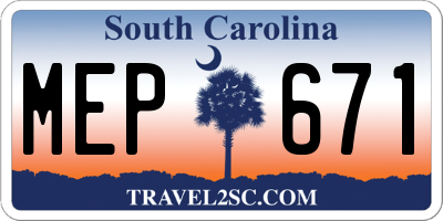SC license plate MEP671