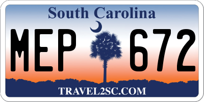 SC license plate MEP672