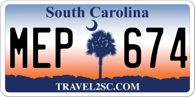 SC license plate MEP674