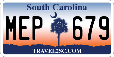 SC license plate MEP679