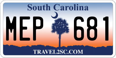SC license plate MEP681