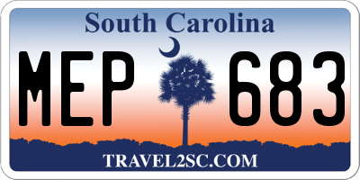 SC license plate MEP683