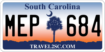 SC license plate MEP684