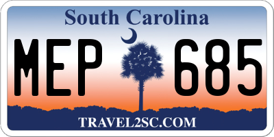 SC license plate MEP685