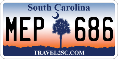 SC license plate MEP686