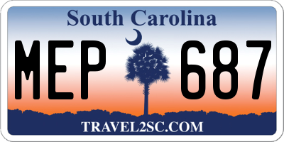 SC license plate MEP687