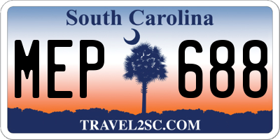 SC license plate MEP688