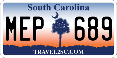 SC license plate MEP689