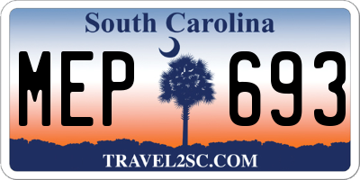 SC license plate MEP693