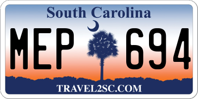 SC license plate MEP694
