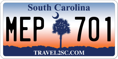 SC license plate MEP701