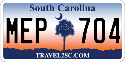 SC license plate MEP704