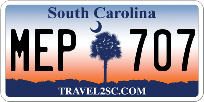 SC license plate MEP707