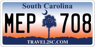 SC license plate MEP708