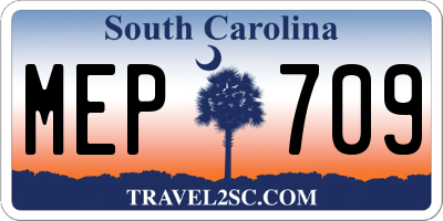 SC license plate MEP709