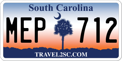 SC license plate MEP712