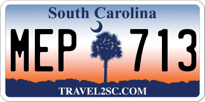 SC license plate MEP713