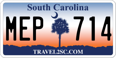 SC license plate MEP714