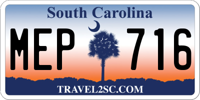 SC license plate MEP716
