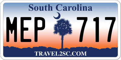 SC license plate MEP717