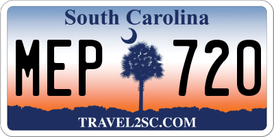 SC license plate MEP720