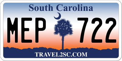 SC license plate MEP722