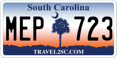 SC license plate MEP723