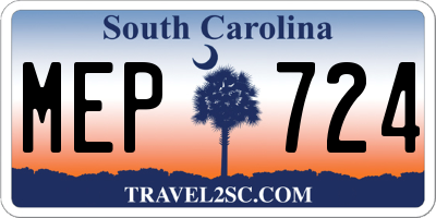 SC license plate MEP724