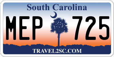 SC license plate MEP725