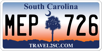 SC license plate MEP726