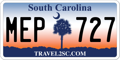 SC license plate MEP727