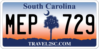 SC license plate MEP729