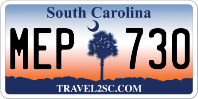 SC license plate MEP730