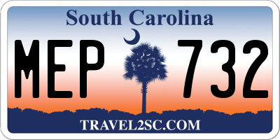 SC license plate MEP732