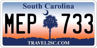 SC license plate MEP733