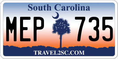 SC license plate MEP735