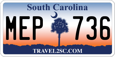 SC license plate MEP736