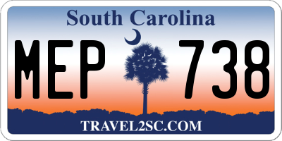 SC license plate MEP738