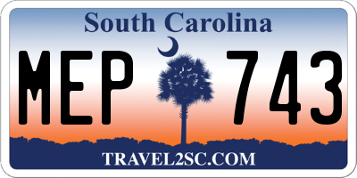 SC license plate MEP743