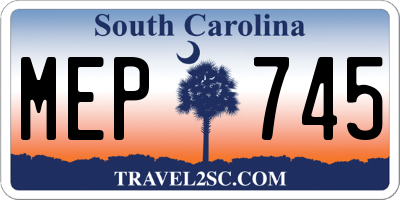 SC license plate MEP745