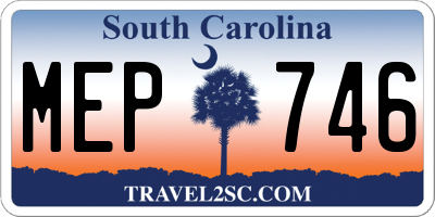 SC license plate MEP746
